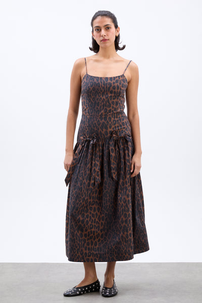 persephone midi dress - dark leopard