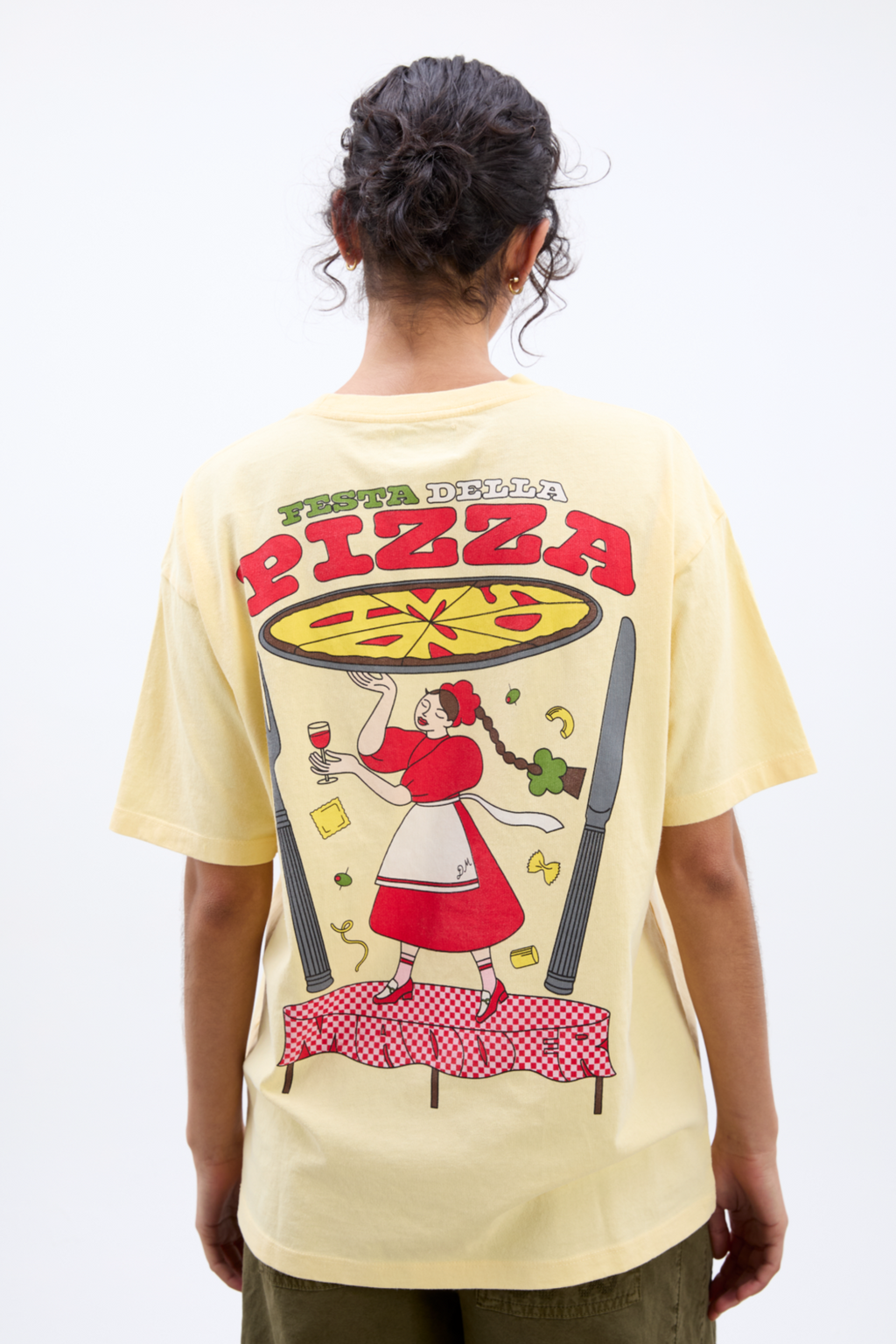 Pizza Party Boyfriend Tee- Yellow – Damson Madder