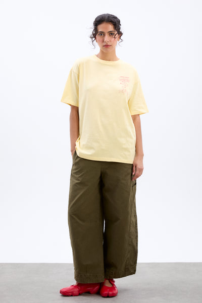 pizza party boyfriend tee- yellow