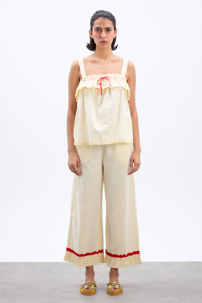 tula wide strap smock cami - butter/red