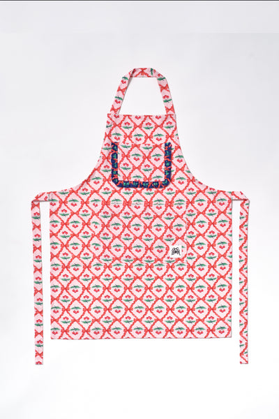 valerie apron - pink cherry