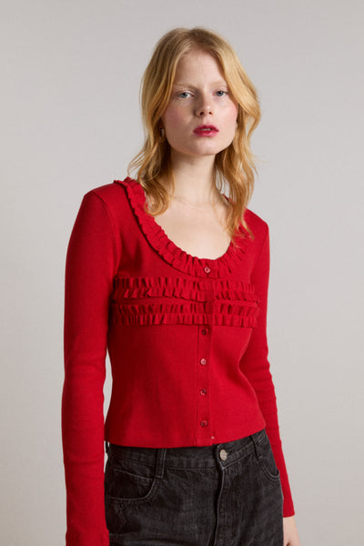 varsha cardigan - cherry