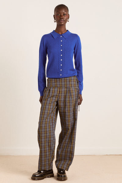 voula wool and cashmere blend cardigan - blue