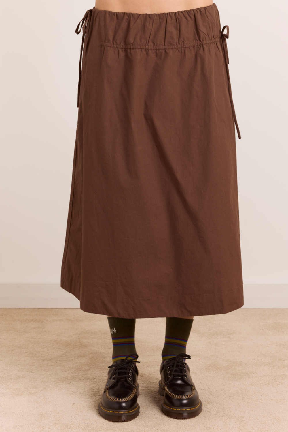 Caspia Midi Skirt - Choc – Damson Madder