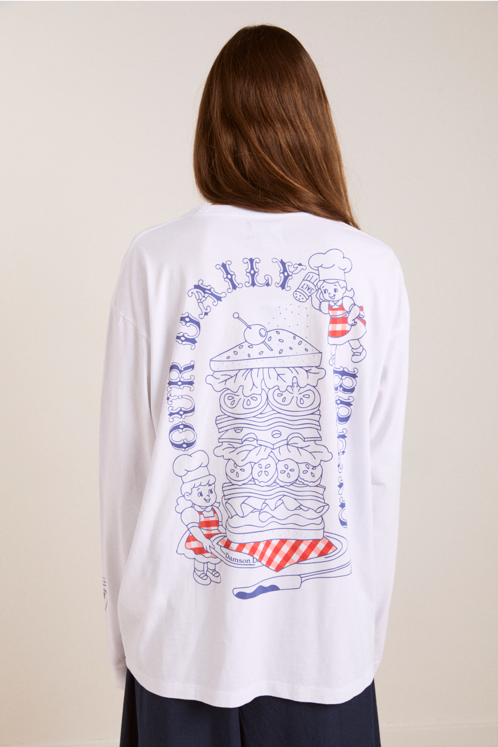 Damson Deli Ls Tee - White – Damson Madder