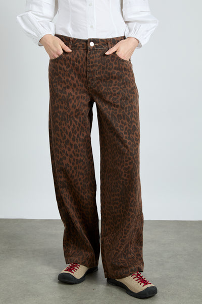 dion jeans - dark leopard overdye