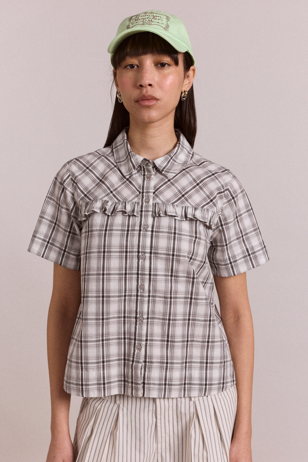 Kirby Shirt - Greyscale Check – Damson Madder