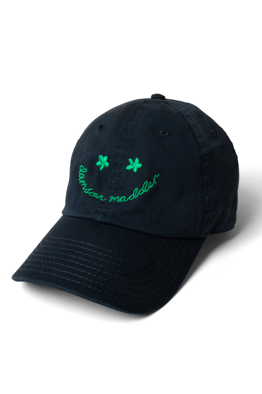 embroidered cap - navy and green
