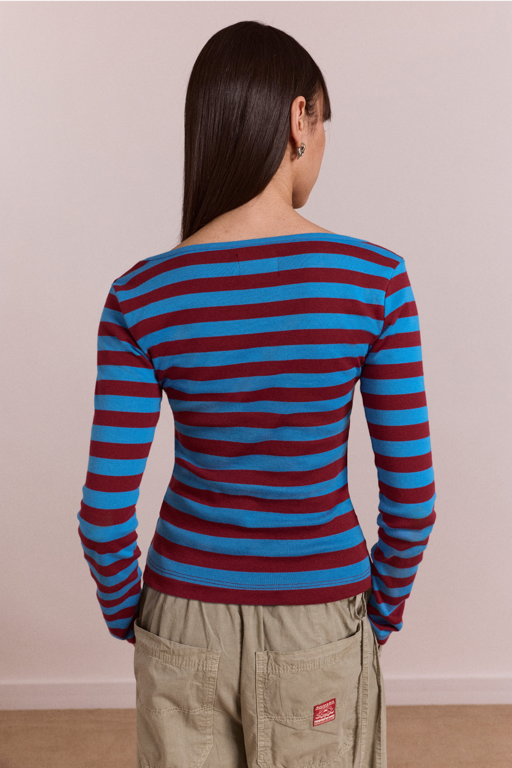 avielle double layer top - blue stripe