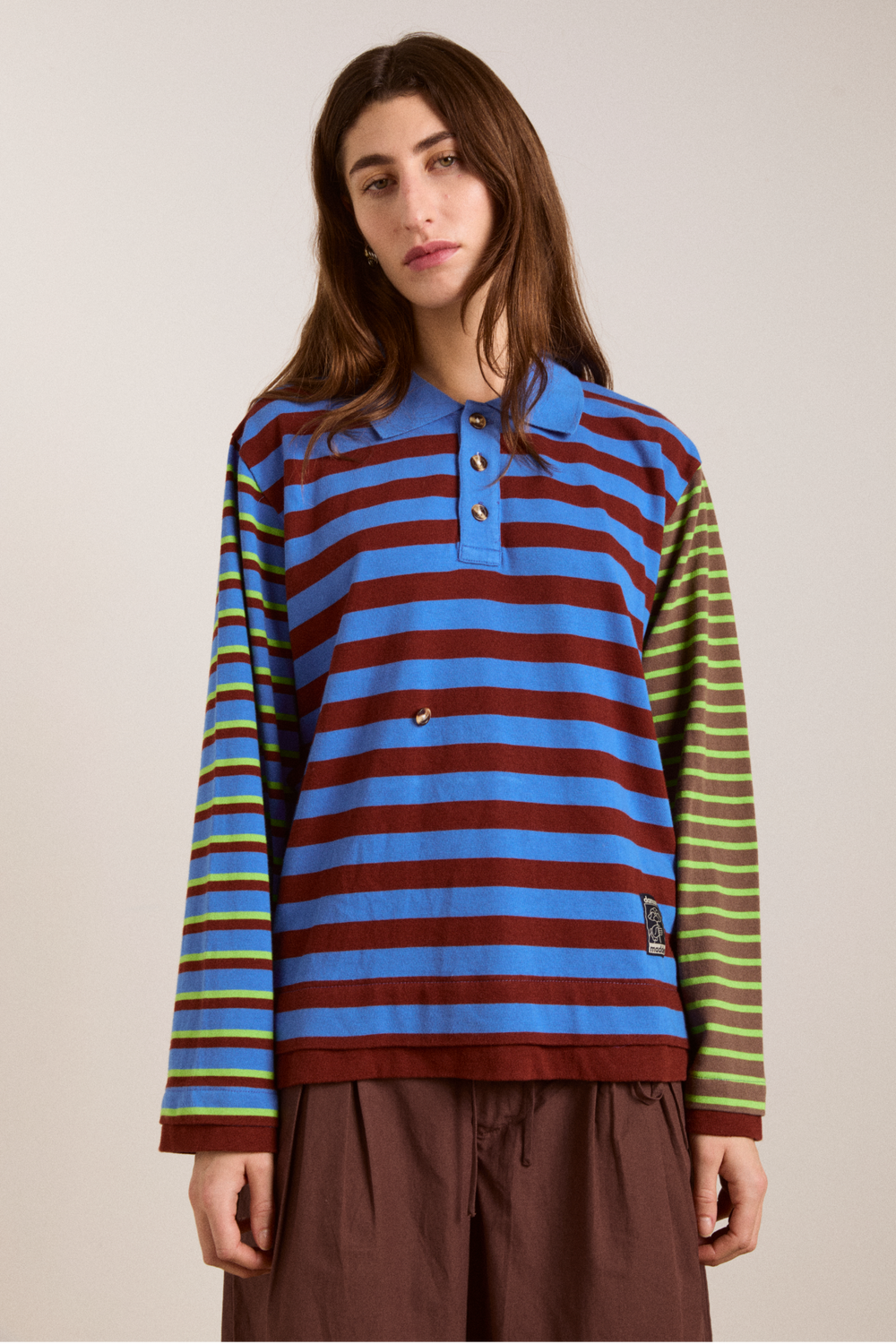 noah cinch layered rugby - blue pop stripe