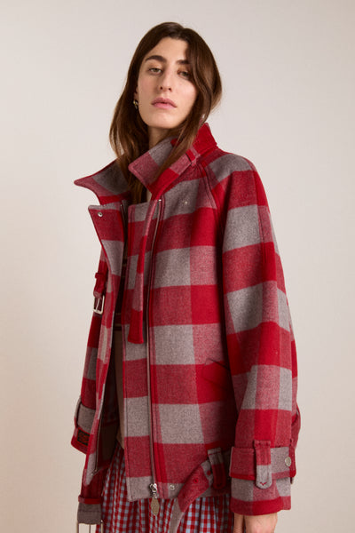 polly wool bomber - red