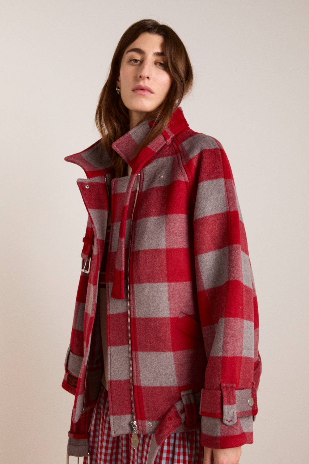polly wool bomber - red