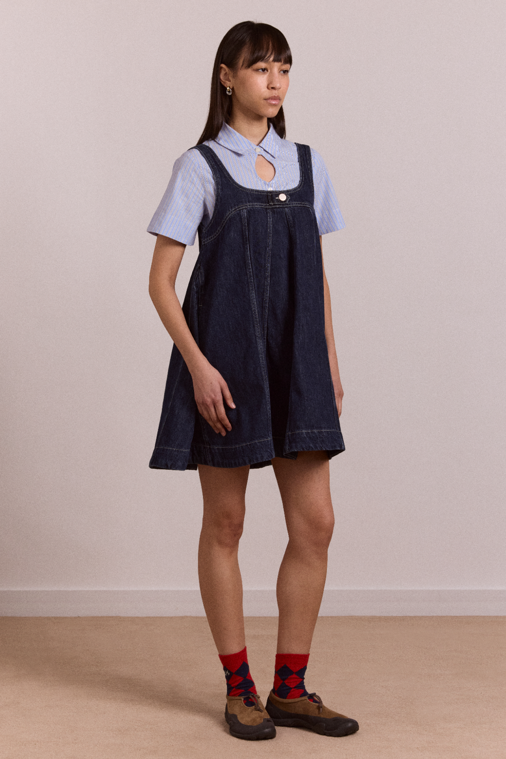 immy mini dress - dark wash