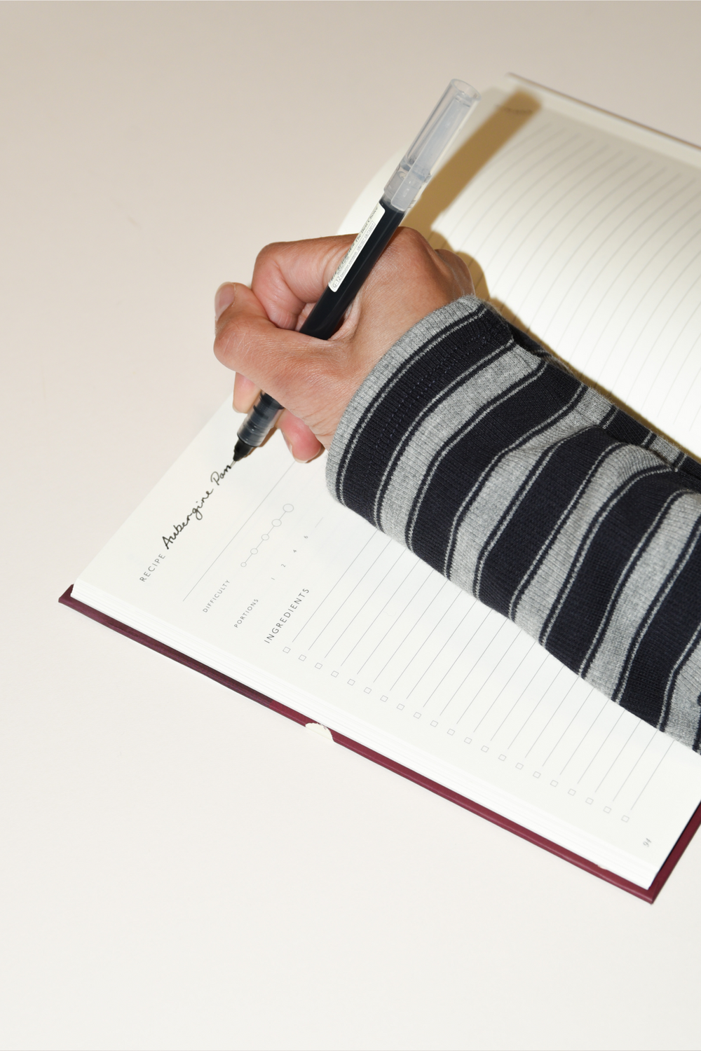 damson madder x papier stripe & polka dot recipe book