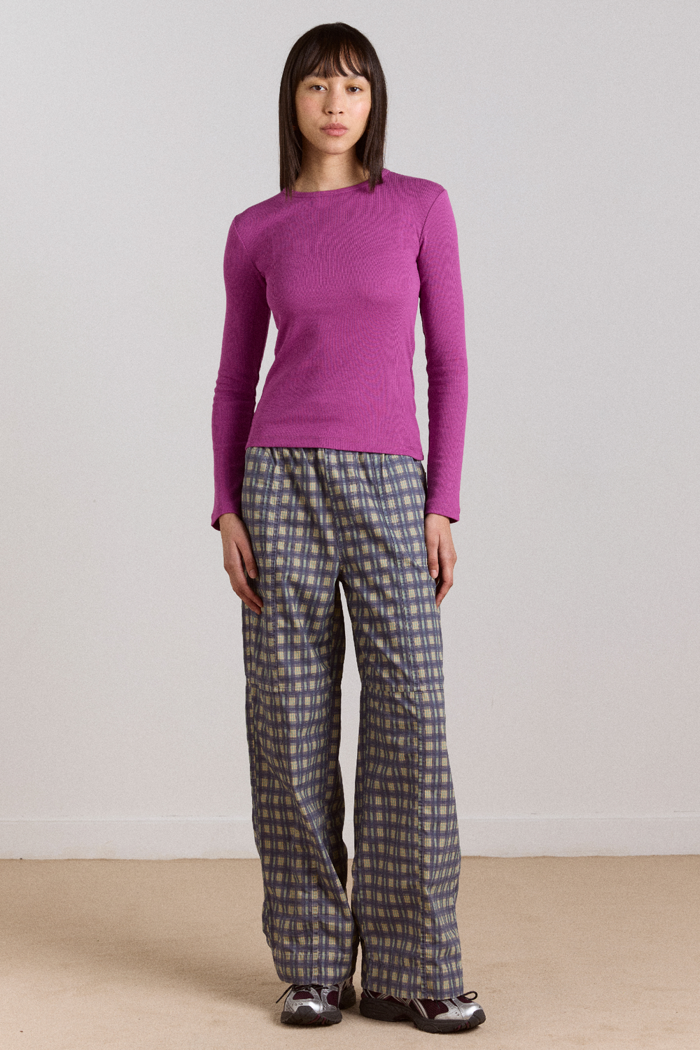 manon layered 2 in 1 top - choc/magenta