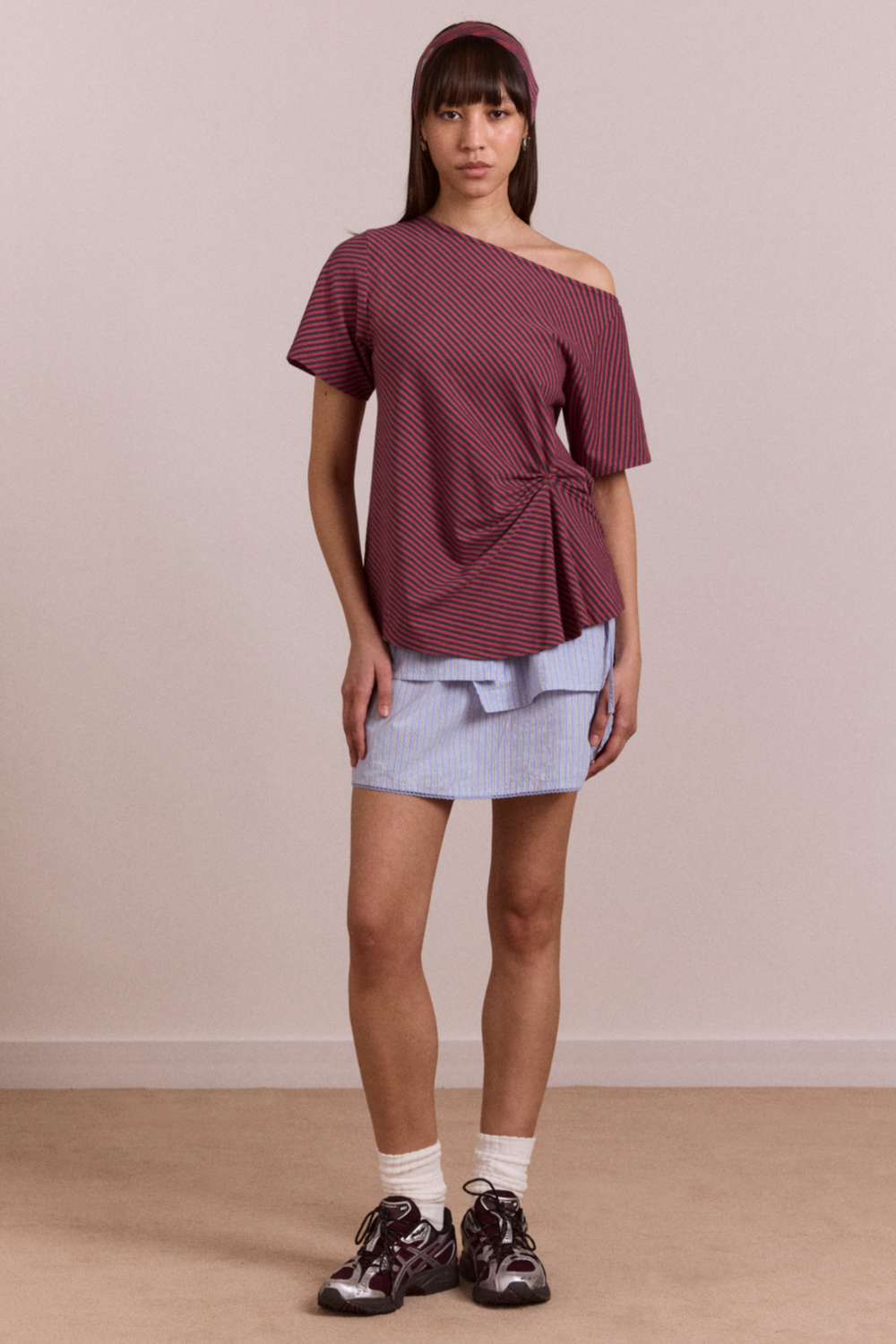 inka mini skirt - mini blue stripe