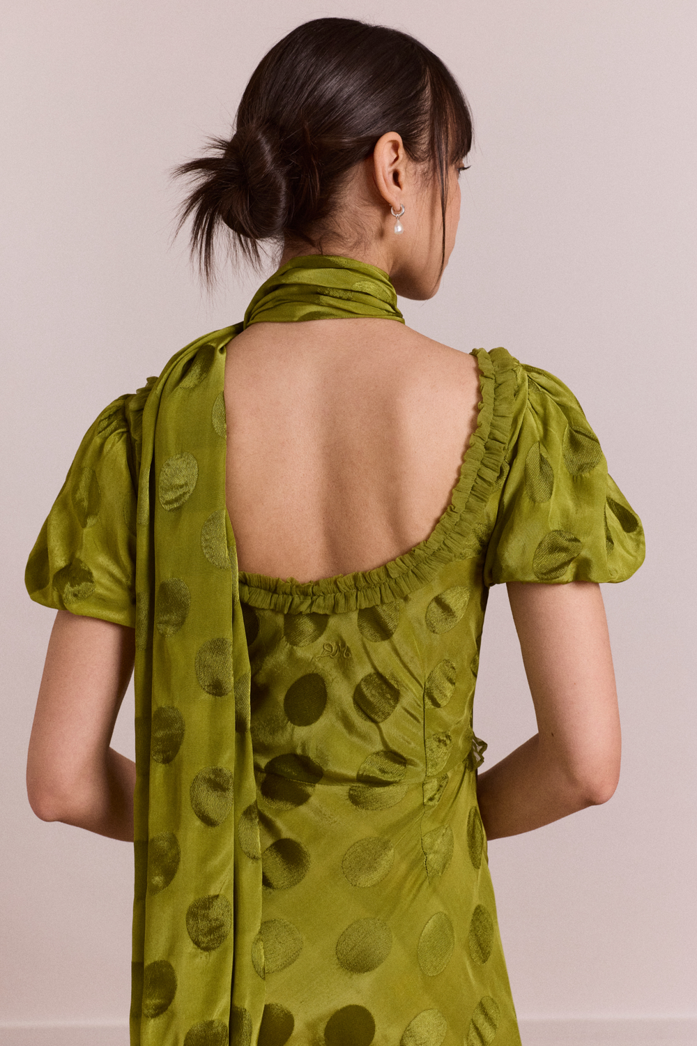 aoife midi dress - jacquard green spot