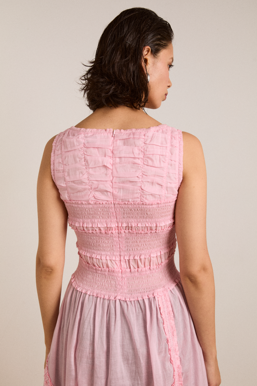 cynthia sheer midi dress - pale pink