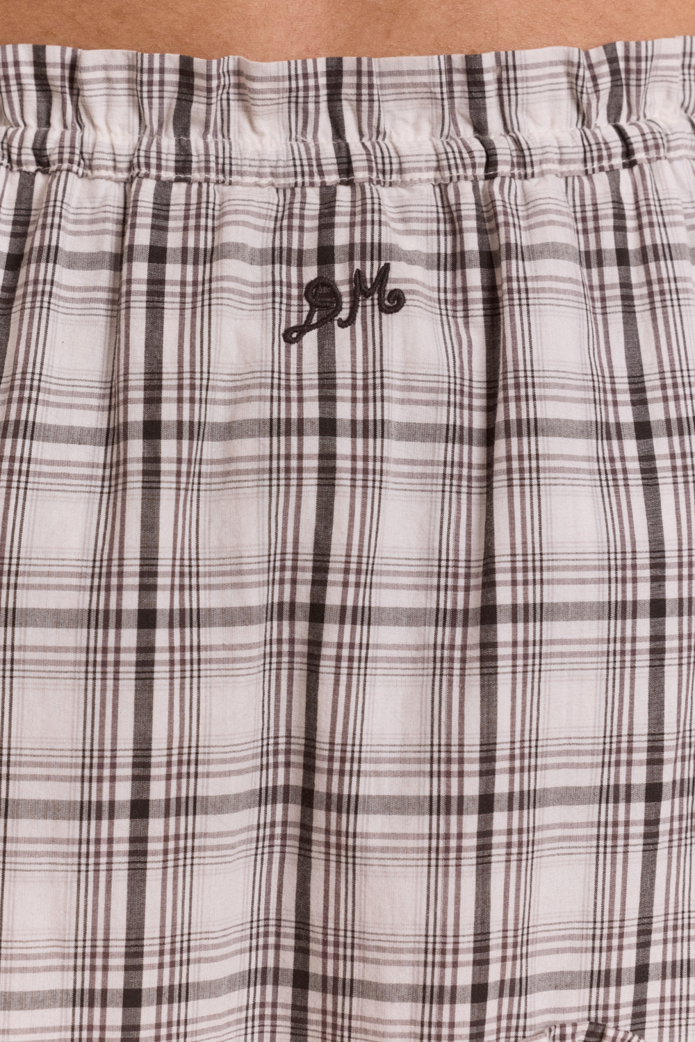 catie ruffle midi skirt - greyscale check