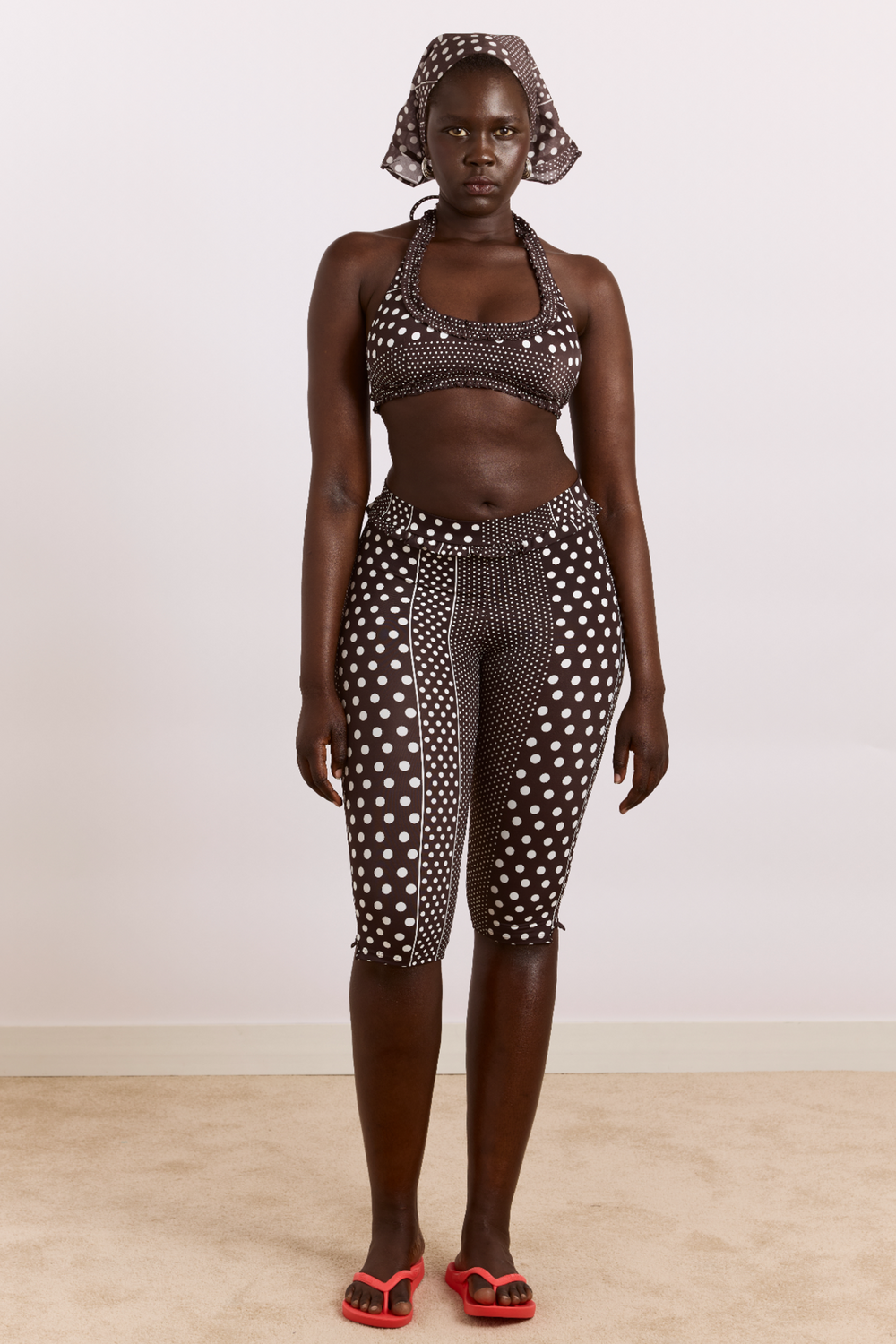 cove capri pant - spot stripe print