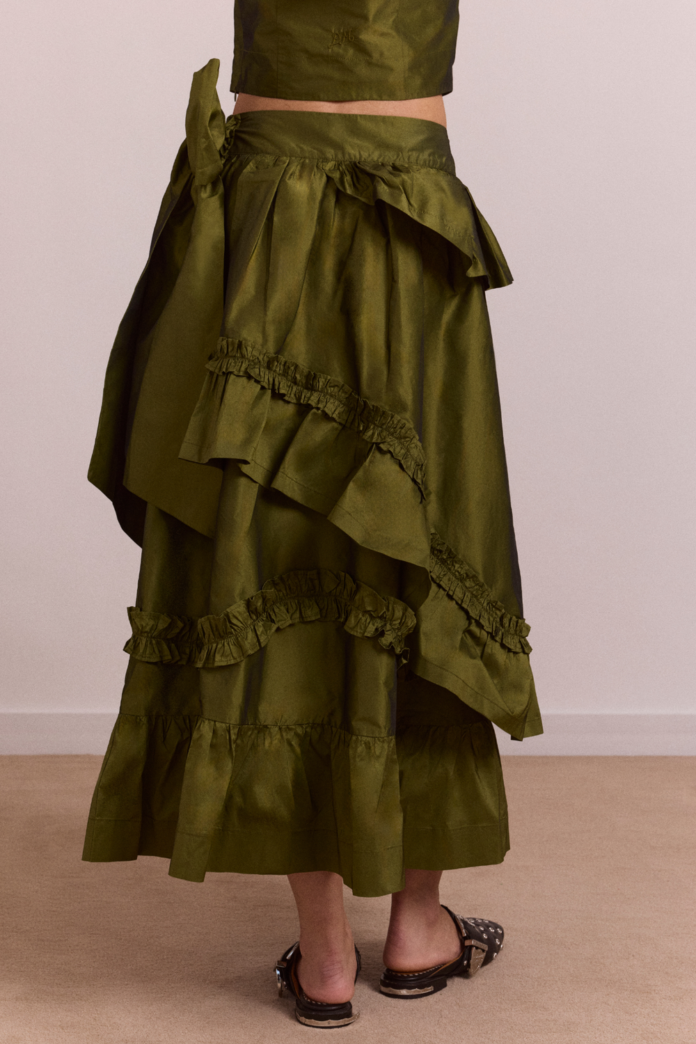 constance midi skirt - olive