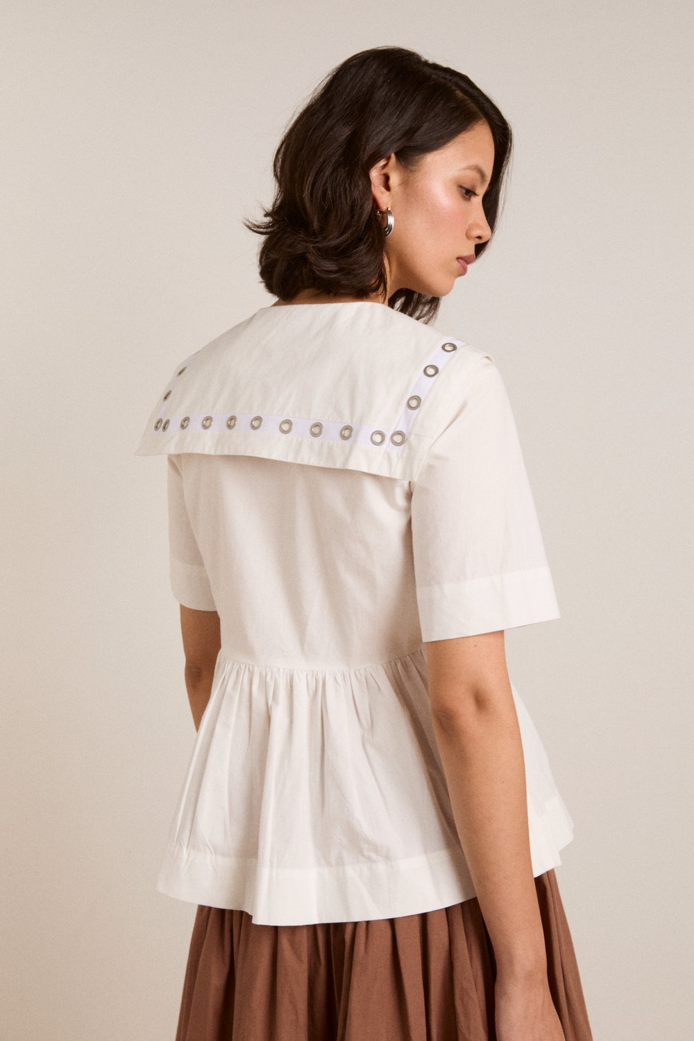 cyrus eyelet blouse - white