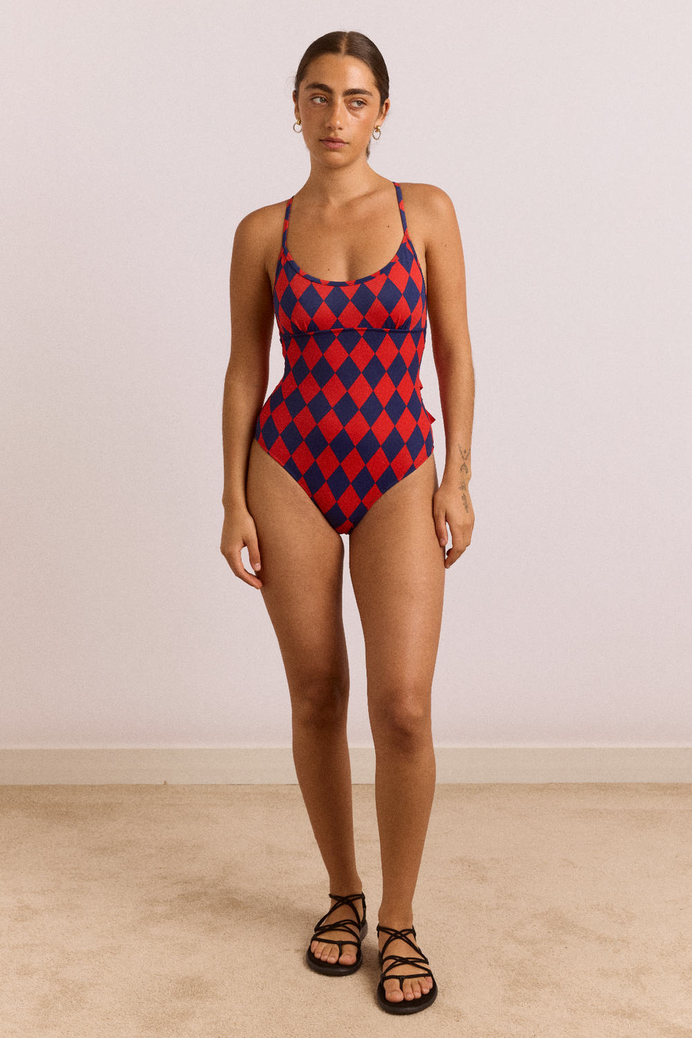 Alora Frill Swimsuit - Harlequin Print