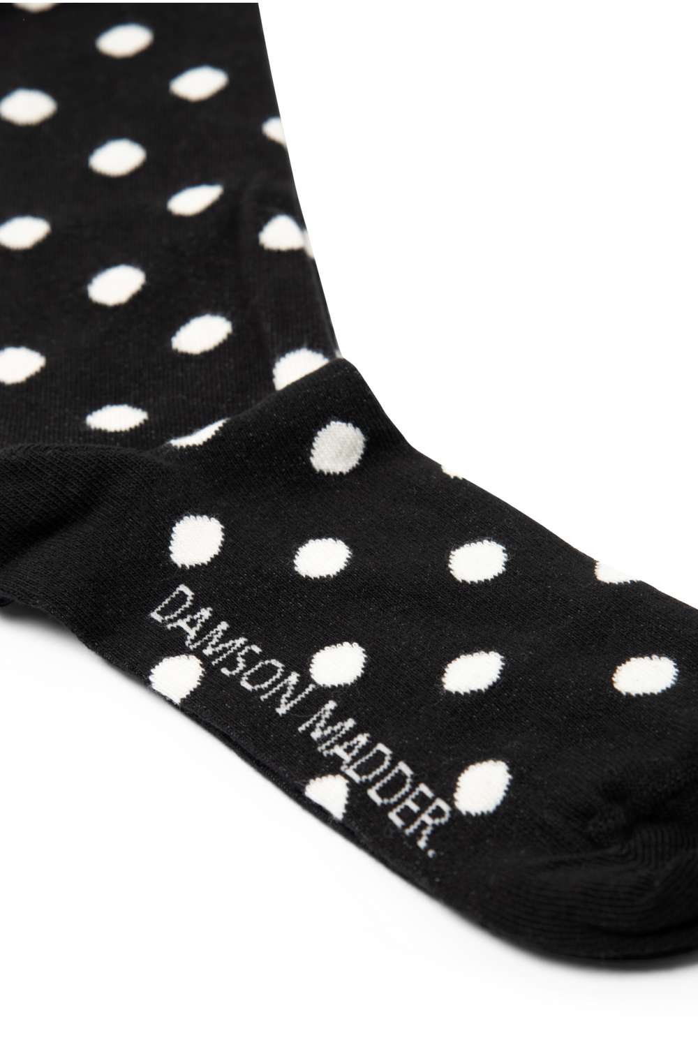 knee high polka dot socks - black & cream