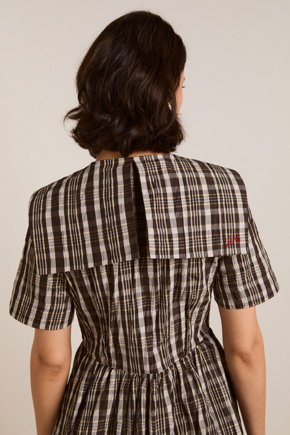 miley mini dress - yellow check