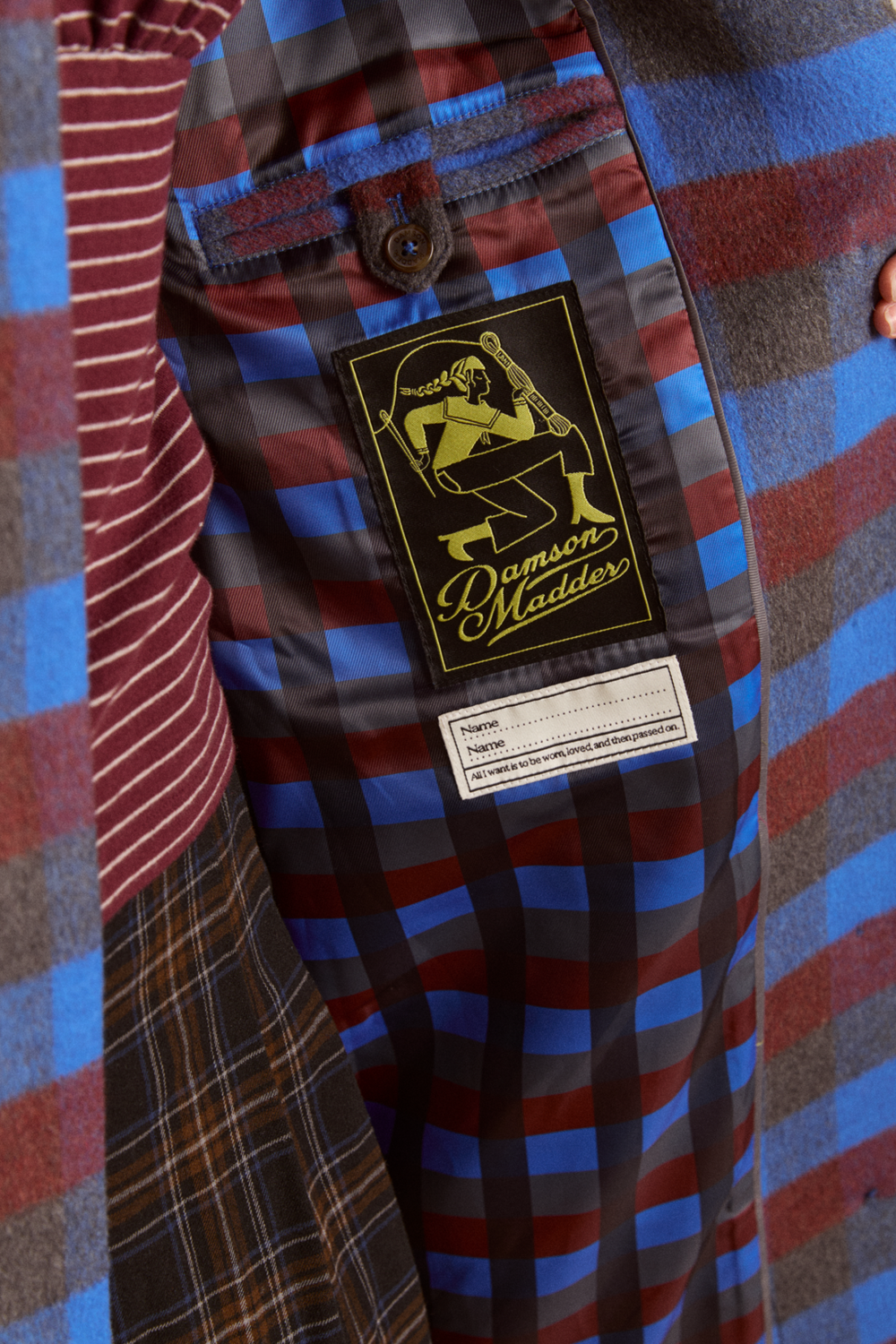 vivi wool coat - blue/brick