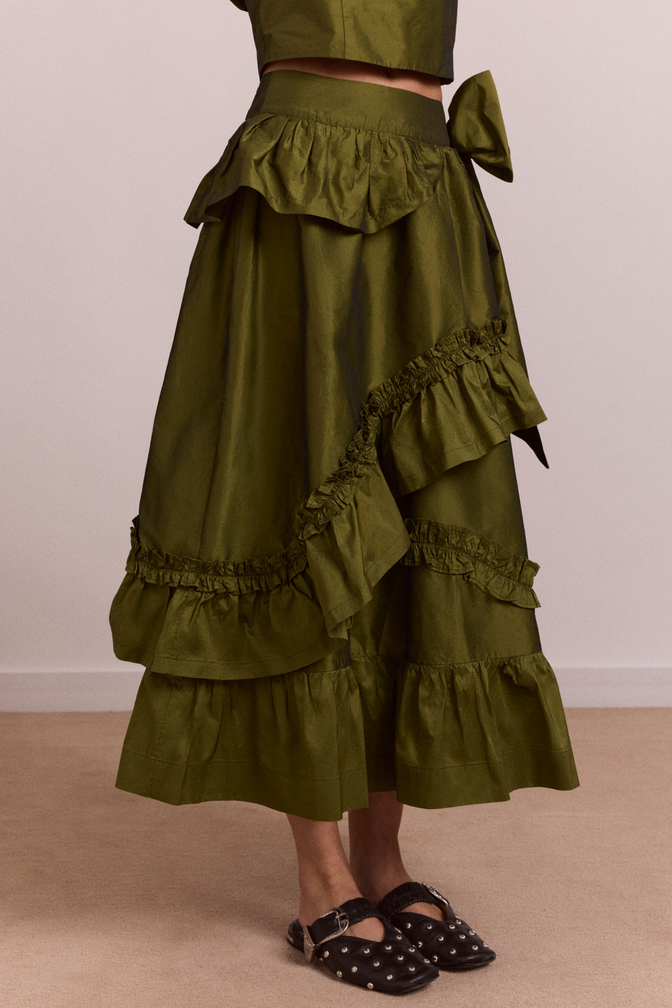 constance midi skirt - olive