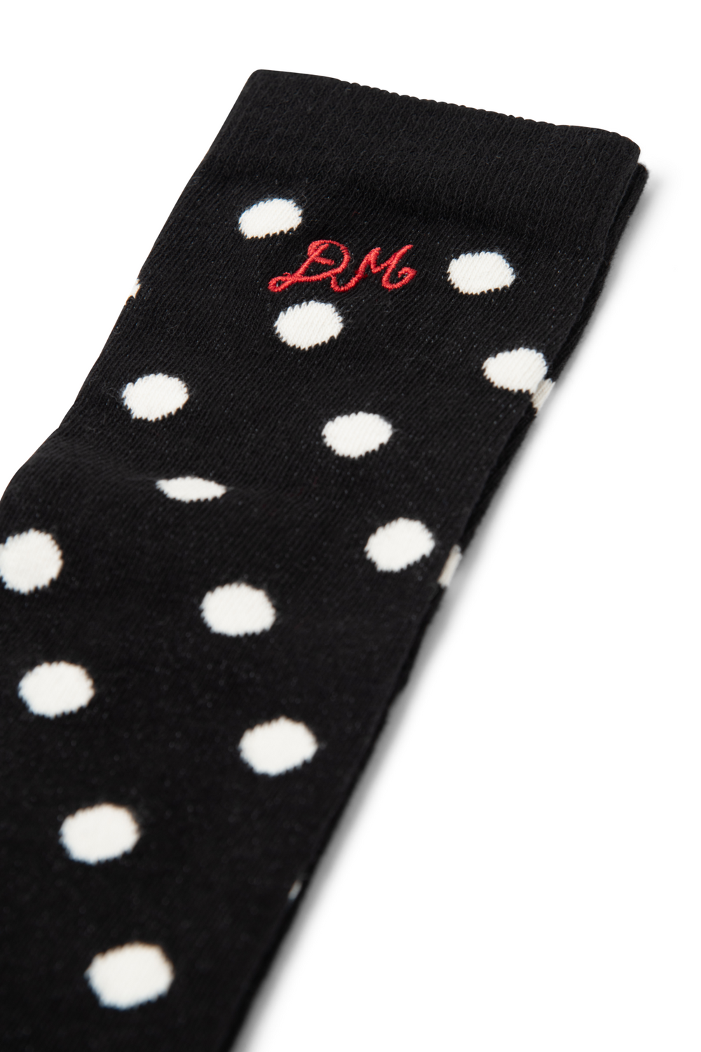 knee high polka dot socks - black & cream