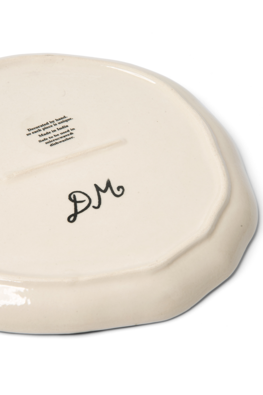 hand painted small side plate set of 2 tomato/check