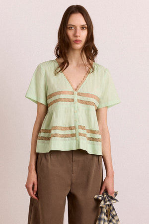 Tilda Lace Blouse - Mint