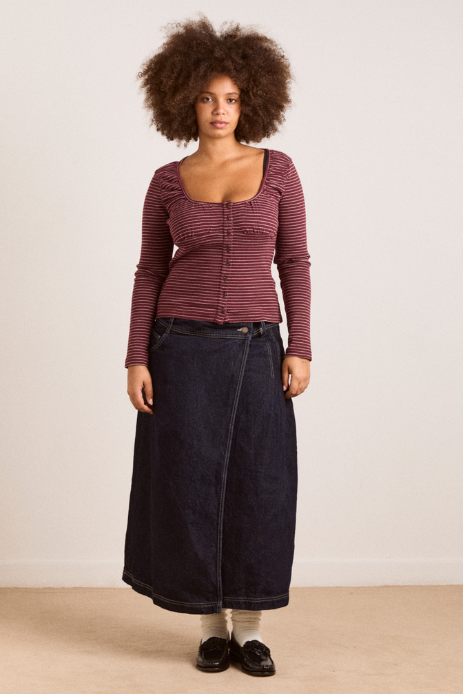 raye denim skirt - dark indigo