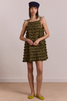 Leili Ruffle Mini Dress- Olive