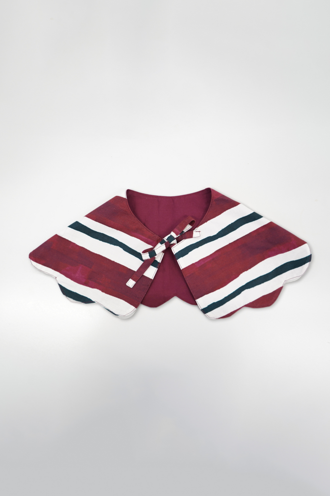 burgundy stripe dog collar