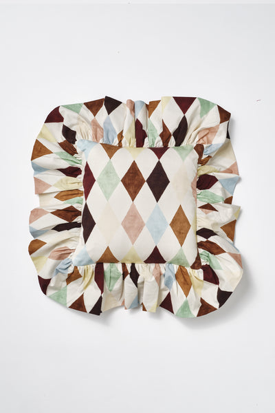 frilly cushion - harlequin