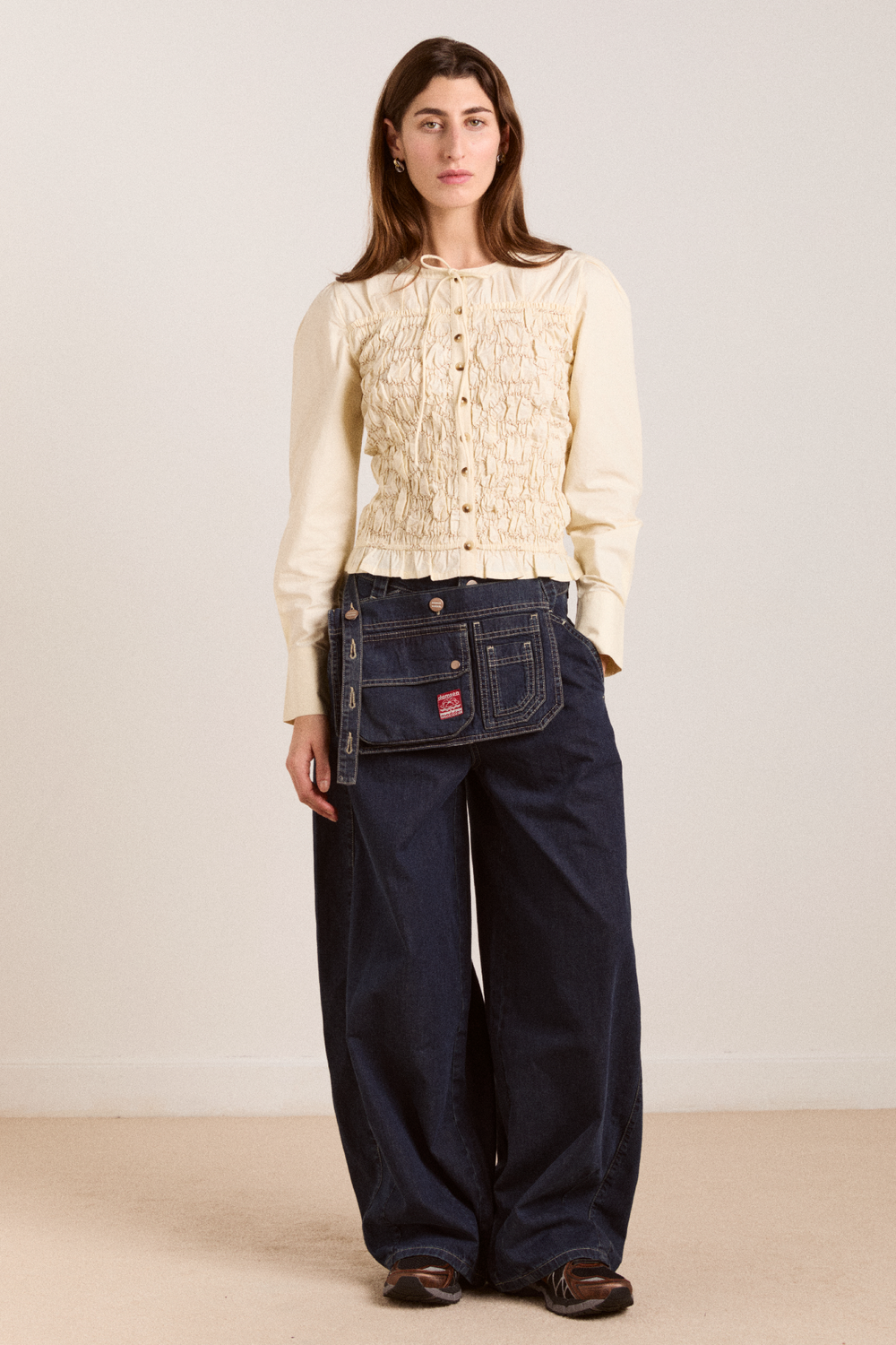 elliana smocked cardi - butter