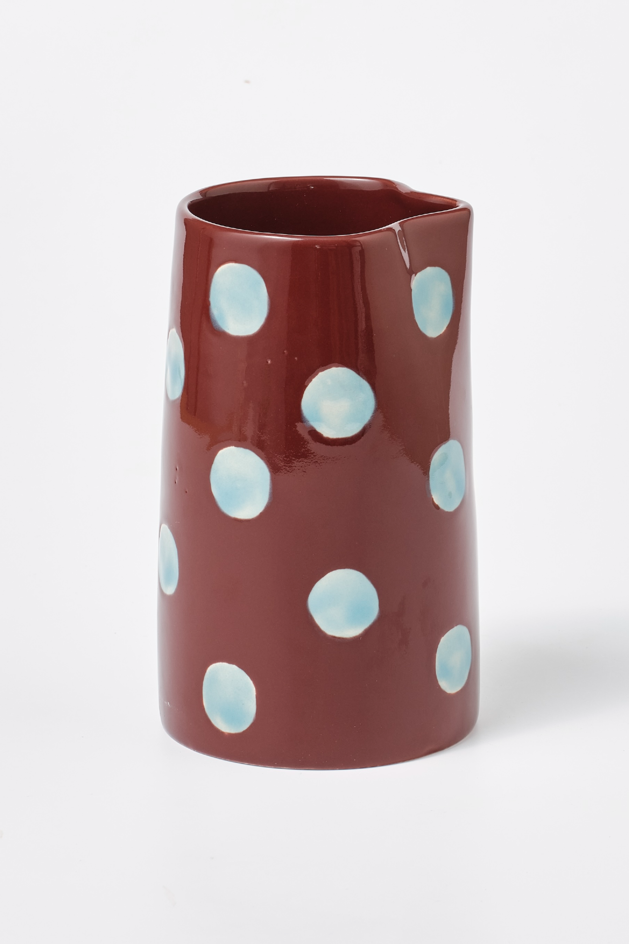 hand painted blue burgundy spot vase