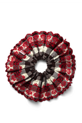 embroidered girls scrunchie - butter gingham