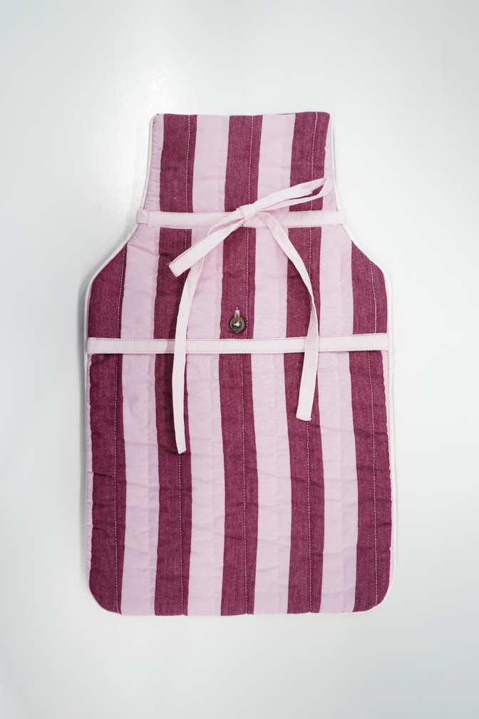 hot water bottle cover - pink stripe