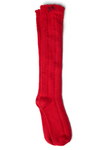 knee high pointelle socks - red