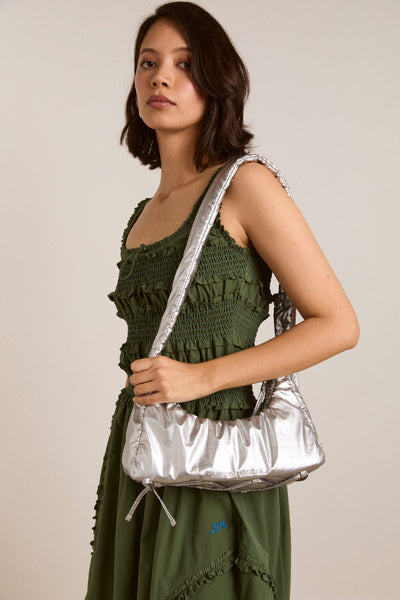 puffy saz bag - silver
