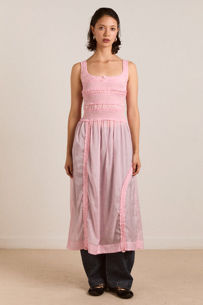 cynthia sheer midi dress - pale pink