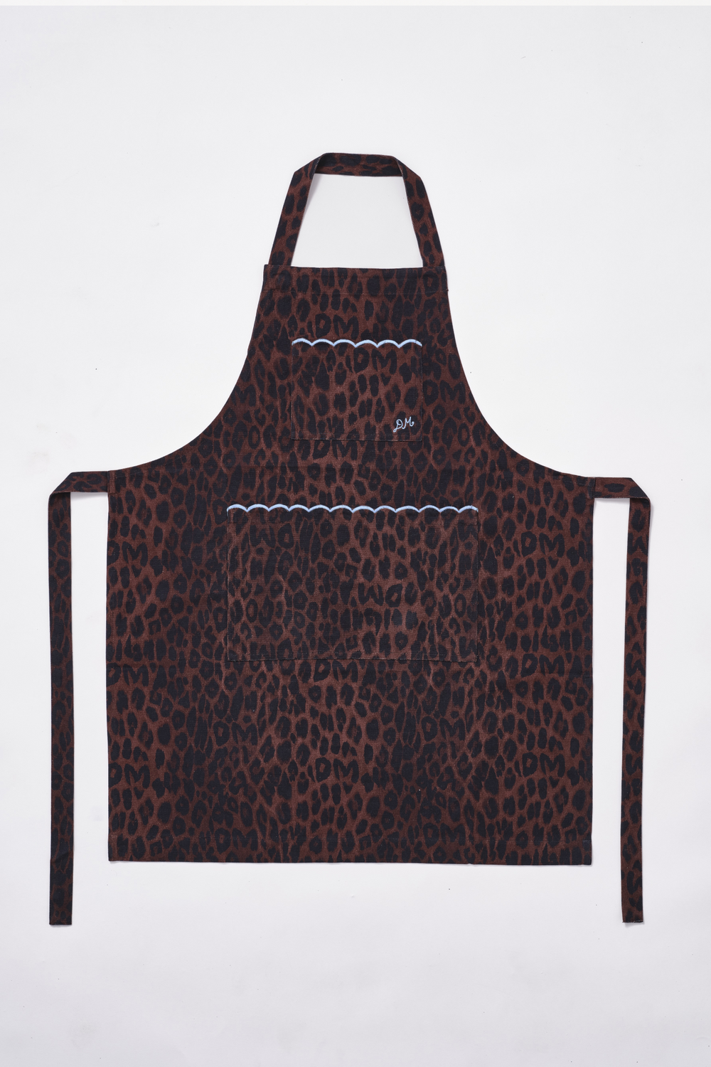 scallop apron - dark leopard