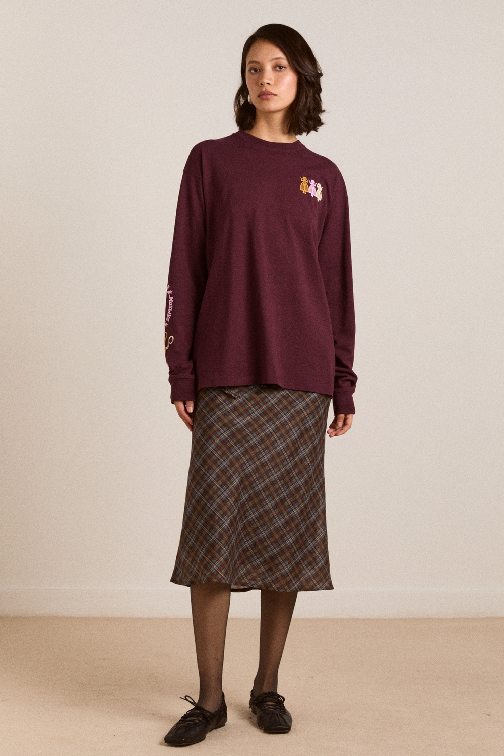 octavia skirt sheer multi check