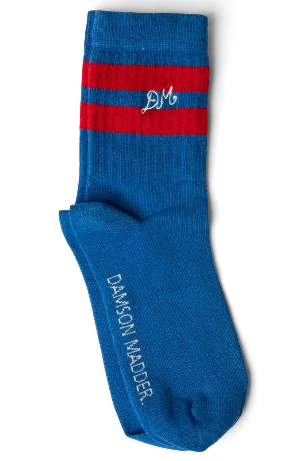 sporty calf length socks - blue & red