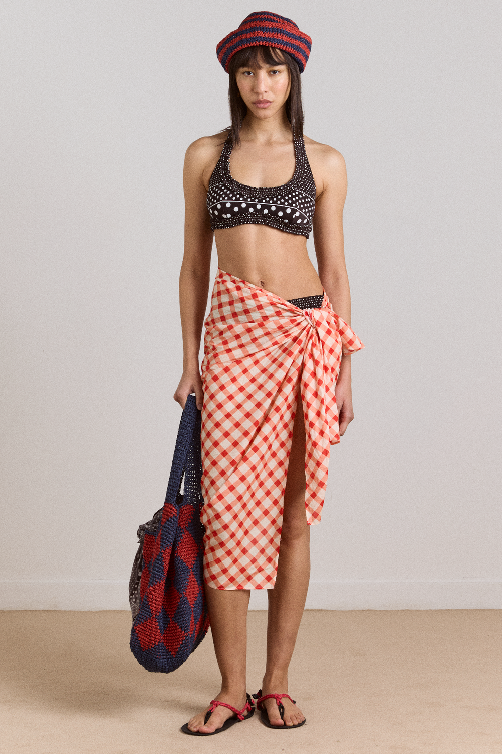 cove bikini bottom - spot stripe print