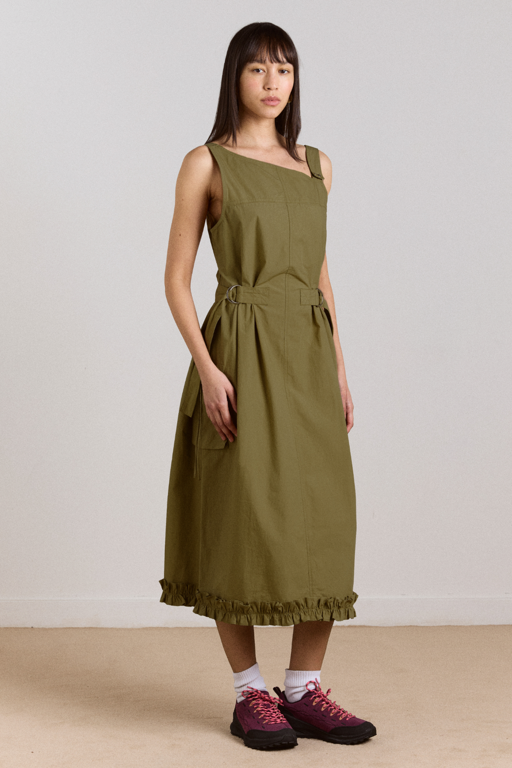 tate midi dress - olive Damson Madder tate midi dress - olive Damson Madder